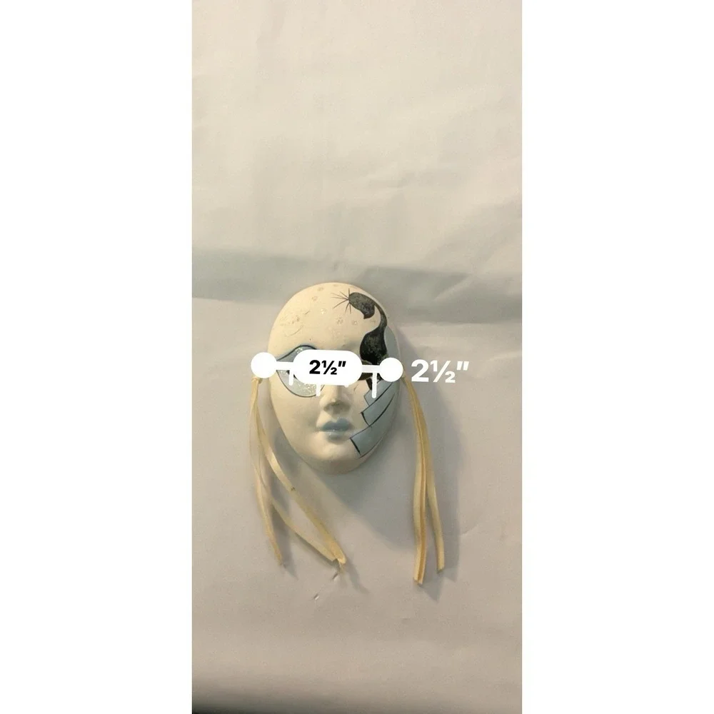 Vintage Ceramic Masquerade Wall Masks Set of‎ 3 | Venetian Style | Gold BinA